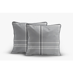 Detexpol Poszewki z perkalu 40x40 szare w kratę