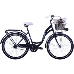 (K14) Rower miejski damski Kozbike czarny z koszem