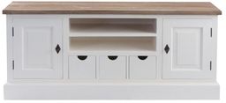 Szafka RTV Brighton 150x40x65cm white&natural, 150 x 40