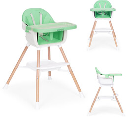 Fotelik krzesełko do karmienia dzieci 2w1 zielony ecotoys