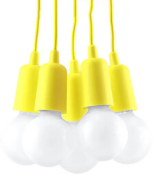 Lampa wisząca DIEGO 5 żółta SL.0580 - Sollux