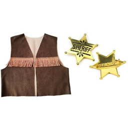 Strój Kamizelka Kowboja ST632 98/104 brązowa Szeryf