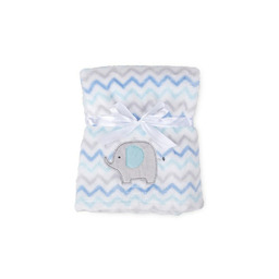 Babymatex Kocyk dziecięcy 75x100 Ricco niebieski biały zygzak