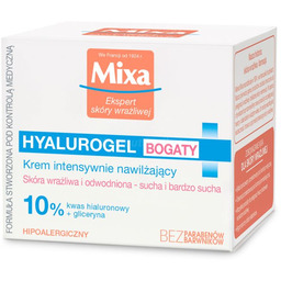 Mixa Ekspert Skóry Wrażliwej Hyalurogel bogaty krem intensywnie