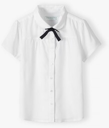 Biała elegancka koszula z krótkim rękawem dla dziewczynki