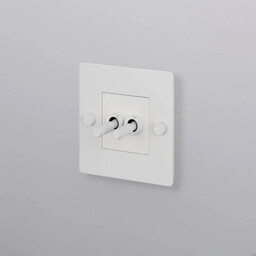 Włącznik podwójny 1G Cross Biały bez logotypu Standard