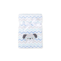 Babymatex Kocyk dziecięcy 75x100 Ricco niebieski biały zygzak