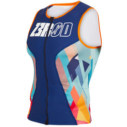 ZEROD Koszulka triathlonowa męska RACER SINGLET kubik block
