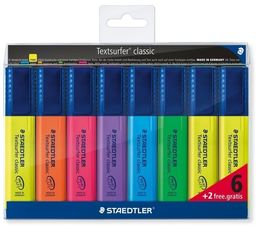 Zakreślacze Staedtler 6+ 2 gratis 364178