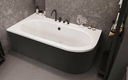 Besco Avita 160x75cm wanna asymetryczna lewa + obudowa
