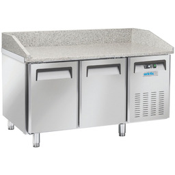 Stół chłodniczy do pizzy z granitowym blatem rantem