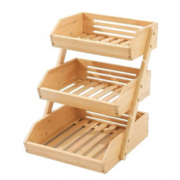 Półka Kuchenna Pojemnik Bambusowy 3 Poziomowy Na Owoce