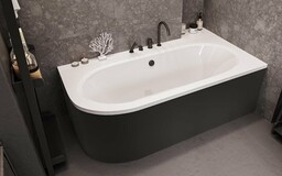 Besco Avita 160x75cm wanna asymetryczna prawa + obudowa