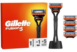 GILLETTE Golarka Fusion5 + 5 ostrzy + Stojak