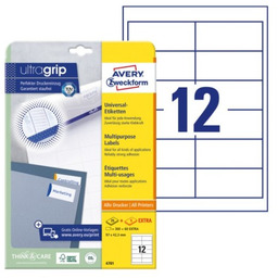 Trwałe etykiety papierowe 97 x 42,3 mm, białe