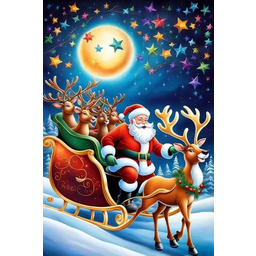 PUZZLE ŚWIĄTECZNE RENIFER SANIE MIKOŁAJ A3 252 el