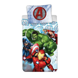 Jerry Fabrics Pościel bawełniana 140x200 Avengers Heroes Kapitan