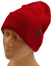 Czapka zimowa męska unisex rozmiar uniwersalny czerwona
