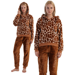 Piżama Damska na zimę pluszowa S z kapturem