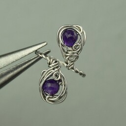Pakamera Pierścionek regulowany ametyst wire wrapping
