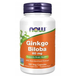 NOW Ginkgo Biloba Miłorząb japoński 60 mg, 120