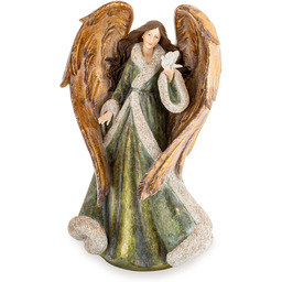 Figurka dekoracyjna anioł aniołek zielono złoty elegancki 53,5cm