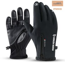 RĘKAWICZKI ZIMOWE SPORT DO SMARTPHONE L OCIEPLANE BLACK