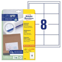 Trwałe etykiety papierowe 97 x 67,7 mm, białe