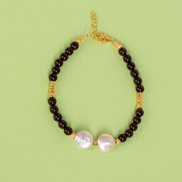 Pakamera Bransoletka z bursztynem i perłami