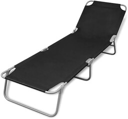 Edinos Składany leżak ogrodowy czarny K3-K23