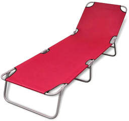 Edinos Składany leżak ogrodowy czerwony N2-G10
