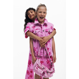 kamizelka denim w kwiaty