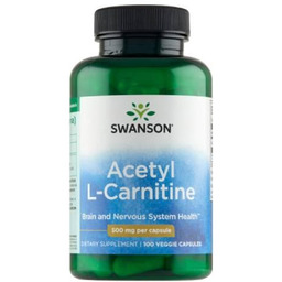 SWANSON ALC (Acetyl L-karnityny) 500mg - 100 kapsułek