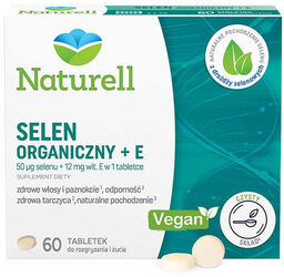 Naturell Selen Organiczny + E, 60 tabletek rozgryzania