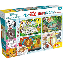 Lisciani Disney Puzzle Dwustronne Maxi Podłogowe 4x48 El.