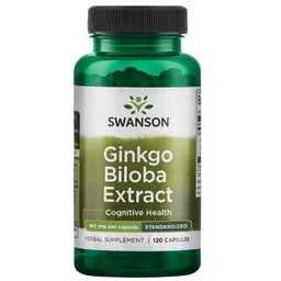SWANSON Ginkgo Biloba ekstrakt 60mg, 120 kapsułek
