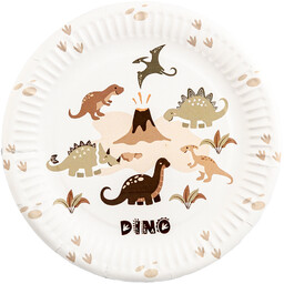 Talerzyki urodzinowe Dinozaury - 18 cm - 6