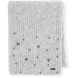 Damski szalik z ozdobnymi akcentami szary