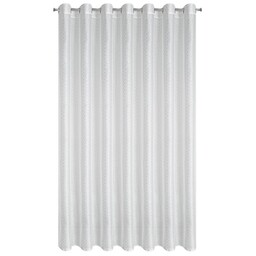 Eurofirany Firana 300x250 Sibel biała srebrna z nadrukiem