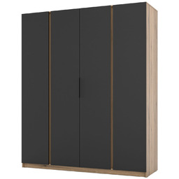 Szafa 4-drzwiowa Kaja EV/BL 4F Czarny, Dąb Evoke