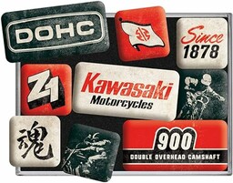 Nostalgic-Art, Kawasaki magnesy na lodówkę w stylu retro,