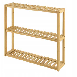 Bambusowa Półka Łazienkowa Wisząca Ścienna Szafka