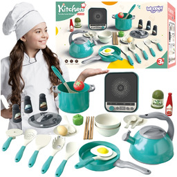 WOOPIE Zestaw Małego Kucharza Indukcja Garnki Patelnia Czajnik