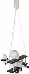 Lumes Biało-czarna lampa wisząca dla dzieci samolot -