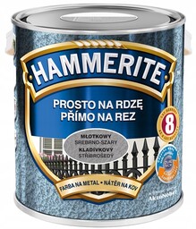 Farba Hammerite- młotkowa, srebrno- szara, 2.5l