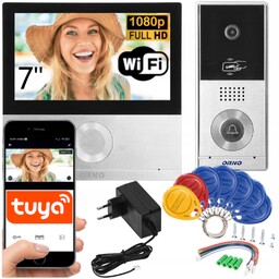 Wideodomofon Wifi Tuya Full Hd 7" Czytnik Rfid