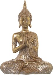 Alexandra House Living Figurka dekoracyjna złota plastikowa budda