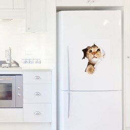 Naklejka ścienna - Kot w otworze - 45