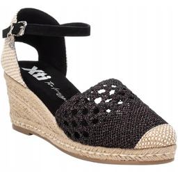 XTI ESPADRYLE CZARNE NA KOTURNIE DAMSKIE NA LATO