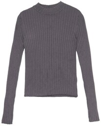 Cropp - Szary sweter z półgolfem - Bordowy